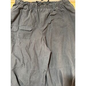 Charlotte Russe Mens‎ XL Black Cargo Pants Elastic Waist D-Ring